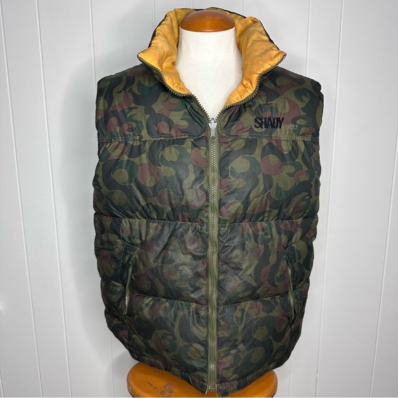 Shady Ltd Camo Reversible DOWN Insulated Puffer Vest - Picture 2 of 12